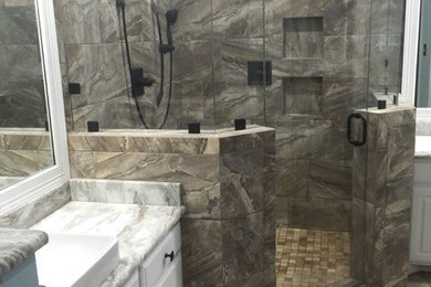 Inspiration for a contemporary bathroom remodel in Dallas