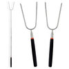 Retractable Telescopic Barbecue Fork With Non Slip Handle, Set of 3