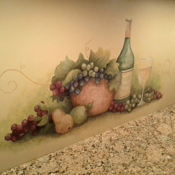Tuscan Wine Mural in Butlers' Pantry
