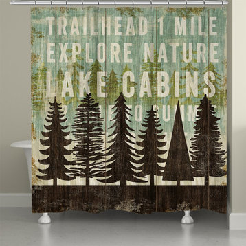 Explore The Trail Shower Curtain