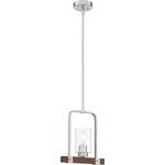 Nuvo Lighting - Nuvo Lighting 60/6965 Arabel - 1 Light Mini Pendant - Arabel; 1 Light; Mini Pendant Fixture; Brushed NicArabel 1 Light Mini  Brushed Nickel/Nutme *UL Approved: YES Energy Star Qualified: n/a ADA Certified: n/a  *Number of Lights: Lamp: 1-*Wattage:60w A19 Medium Base bulb(s) *Bulb Included:No *Bulb Type:A19 Medium Base *Finish Type:Brushed Nickel/Nutmeg Wood