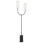 Hudson Valley Lighting - Vesper 2 Light Floor Lamp, Old Bronze/Black Finish, White Linen Shade - Features: