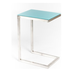 Safari Cee Satin Nickel Side Table | Turquoise Acid - Coffee Tables