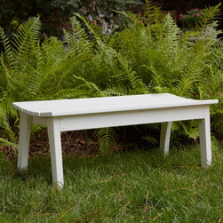 Behren's Collection B097 Outdoor Pine Two Seat Bench in White - Outdoor Benches