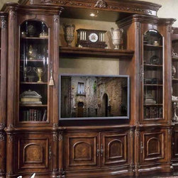 AICO Furniture - Villagio Entertainment Wall - 4 Piece Set - Home Office Accessories
