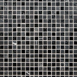 Black Marquee Glass And Stone Blend - Tile