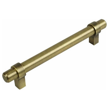 Cosmas Brushed Antique Brass 5” CTC (128mm) Euro Bar Pull [10 PACK]