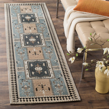 Safavieh Classic Vintage Collection CLV512 Rug, Slate/Beige, 2'3" X 8'
