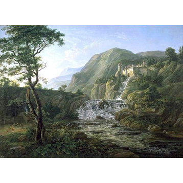 Johan Christian Claussen Dahl Mountain Landscape With a Castle Wall Decal