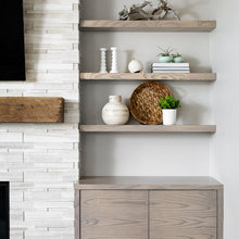 Floating Shelves. Fireplace Cabinets