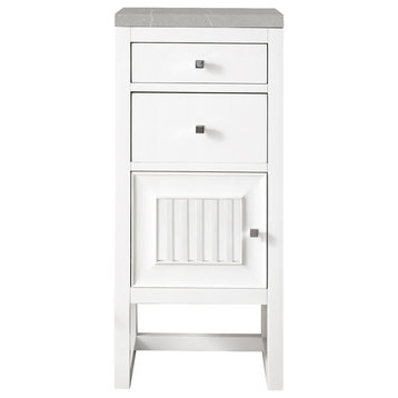 Athens 15" Cabinet w/ Drawers & Door Glossy White w/ 3 CM Eternal Serena Top