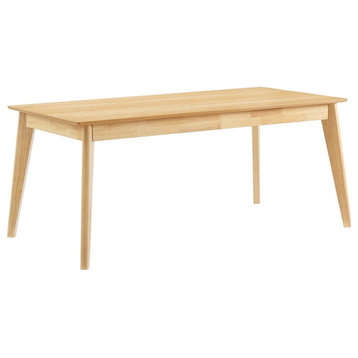 Modway Oracle 69" Rectangle Wood Dining Table with Tapered Legs in Oak