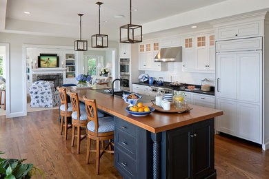 Beach style kitchen photo in Boston