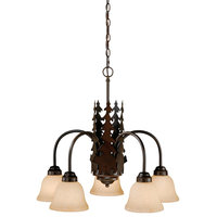 Chandeliers 5 Light Fixture With Burnished Bronze Finish Steel Medium 26" 500 W