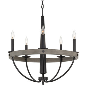 Kira Home Maverick 27" French Country Farmhouse Chandelier, Round Inverted