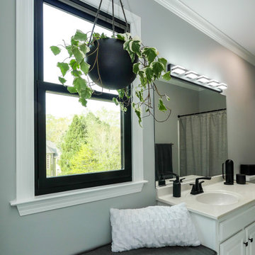 Delightful Bathroom with Black Window - Renewal by Andersen Georgia