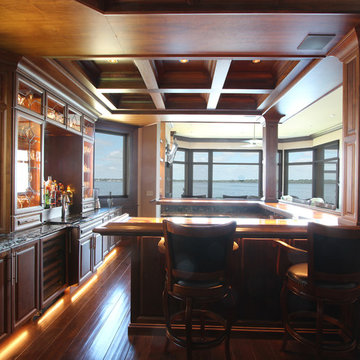 Home Bar with Walnut Cabinets