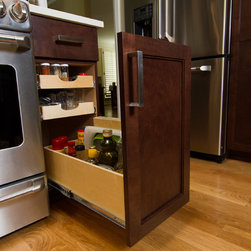 Slide Out Shelves with Scooped Handles - Kitchen Drawer Organizers