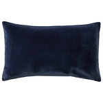 Pillow Decor - Castello Velvet Throw Pillows, Complete Pillow with Insert (18 Colors, 3 Sizes) - This rectangular Castello Midnight Blue Velvet Pillow has a deep teal undertone. As a medium-sheen velvet, the fabric reflects just the right amount of light to give this 12x20 inch rectangular pillow a perfect, lustrous velvety glow.FEATURES: