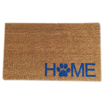 Hand Painted "Home" Doormat, Blue