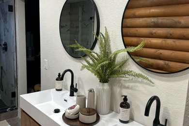 Inspiration for a rustic bathroom remodel in Denver