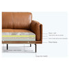 Luxury Sofa, Leather-Brown Single Seat Sofa 40.6x32.7x32.7"
