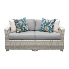 New Haven Outdoor Wicker 2-Piece Patio Set, Gray