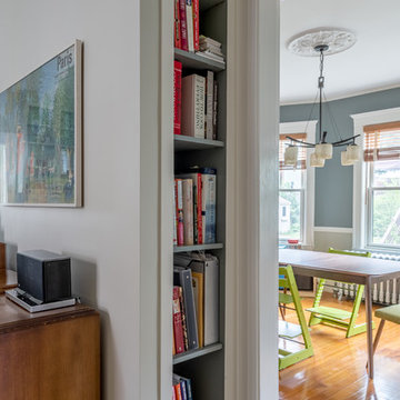 Open Shelves in a White Kitchen