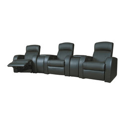 Coaster 3 Pieces Cyrus Black Theater Seating Recliner Chair Set - Sectional Sofas