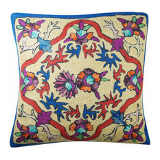 Mogulinterior - Mogul Cushion Covers Colorful Suzani Embroidered Indian Sos toss Pillow Cases - Pillowcases and Shams