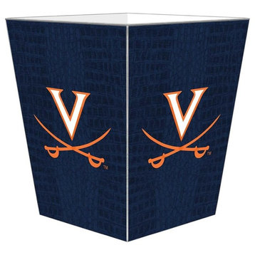 University of Virginia Wood Flat Wastepaper Basket