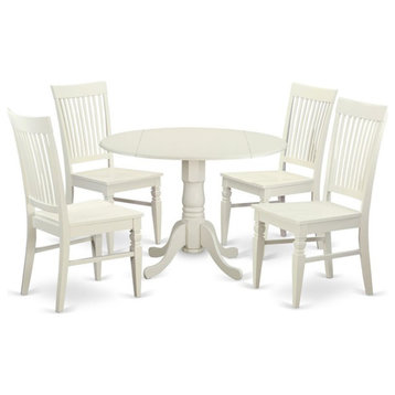 Atlin Designs 5-piece Wood Kitchen Table Set in Linen White