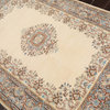 4'2''x6'3'' Hand Knotted Wool Kerman Oriental Area Rug Cream, Blue