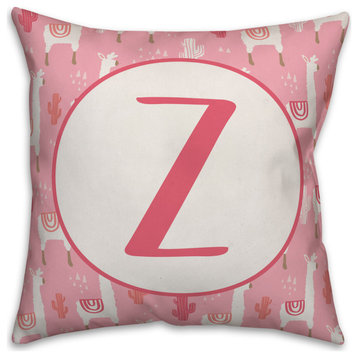 Monogram Lllama Pattern - Z 16x16 Spun Poly Pillow