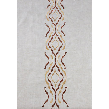 Abstract Embroidery Lace Trim Table Runner, 16"W x 72"L Rectangular