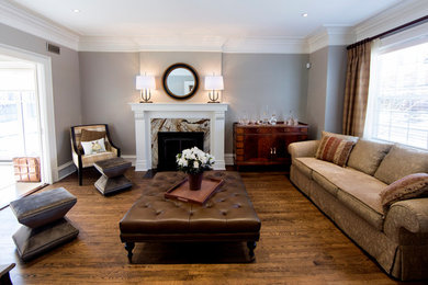 Elegant living room photo in Montreal
