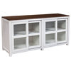 1871APD Rustic Espresso/ White Large Display Cabinet