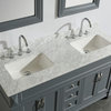 Hudson 61" Single Sink Vanity Set in Gray with Marble Top