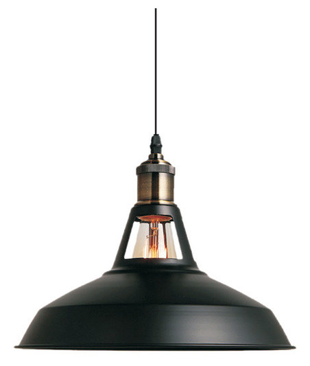 Beaut 1 Light Pendant, Black, 10.5"x10.5"