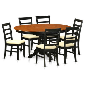 Dining Set, 7-Piece With 6 Wooden Chairs