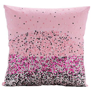 Pink Holiday Throw Pillows Art Silk 20"x20" Ombre, Pink Starburst