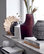Debossed Stoneware Vase, Black/White