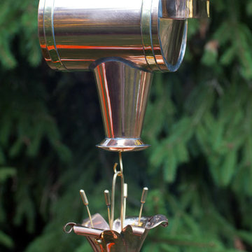Flowers Rain Chain - Polished Copper by Good Directions