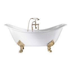 Cast Iron Double Slipper Tub Combo, Lion Paw Feet - Bathtubs