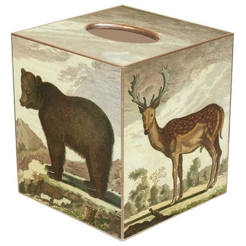 TB1135- Brown Bear & Deer Tissue Box Cover