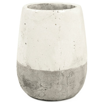 Distressed White Stone Vase