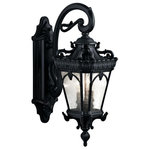 Kichler Lighting - Kichler Lighting 9357BKT Tournai, Two Light Outdoor Wall Mount, Black - With its heavy textures, dark tones, and fine atteTournai Two Light Ou Textured Black Clear *UL: Suitable for wet locations Energy Star Qualified: n/a ADA Certified: n/a  *Number of Lights: 2-*Wattage:60w B10 bulb(s) *Bulb Included:No *Bulb Type:B10 *Finish Type:Textured Black