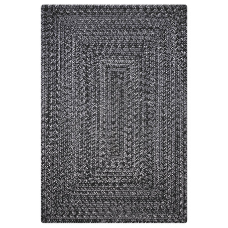 Homespice Decor Black Indoor/Outdoor Braided Rug 27"x45" Rectangular