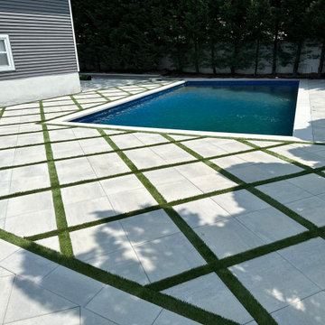 Front Curb Appeal and Pool Patio Renovation, Huntington, NY 11743