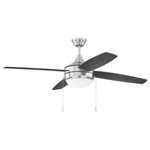 Craftmade Lighting - Craftmade Lighting PHA52BNK4-BNGW Phaze, 4 Blade Ceiling Fan with Light Ki - Modern and minimalist, the Phaze 52" features a slPhaze 4 Blade Ceilin Brushed Polished Nic *UL Approved: YES Energy Star Qualified: n/a ADA Certified: n/a  *Number of Lights: 2-*Wattage:9w A19 Medium Base LED bulb(s) *Bulb Included:Yes *Bulb Type:A19 Medium Base LED *Finish Type:Brushed Polished Nickel